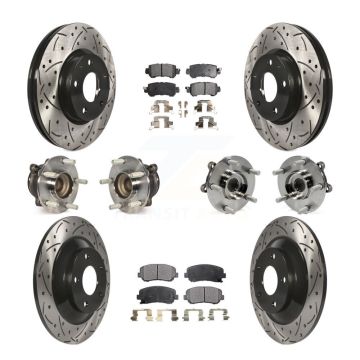 Front Rear Hub Bearing Coated Brake Rotor And Pad Kit (10Pc) For 2013-2015 Mazda CX-5 FWD KBB-110857