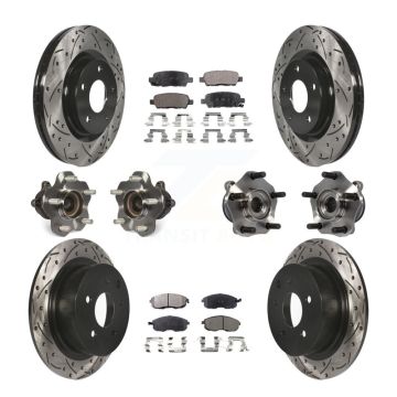 Front Rear Hub Bearing Coated Brake Rotor & Pad Kit (10Pc) For Nissan Sentra Turbocharged KBB-110862