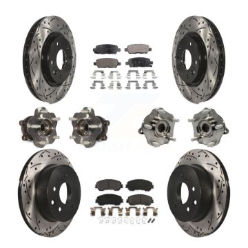 Front Rear Hub Bearing Coated Brake Rotor & Pad Kit (10Pc) For Nissan Rogue Sport Qashqai KBB-110867