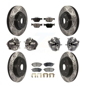 Front Rear Hub Bearing Coated Disc Brake Rotor & Pad Kit (10Pc) For Subaru Outback Legacy KBB-110869