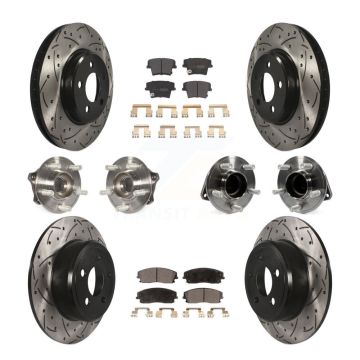 Front Rear Hub Bearing Coated Brake Rotor & Pad Kit (10Pc) For Dodge Charger Chrysler 300 KBB-110878