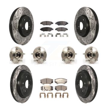 Front Rear Hub Bearings Coated Disc Brake Rotors And Pads Kit (10Pc) For Chevrolet Camaro KBB-110902