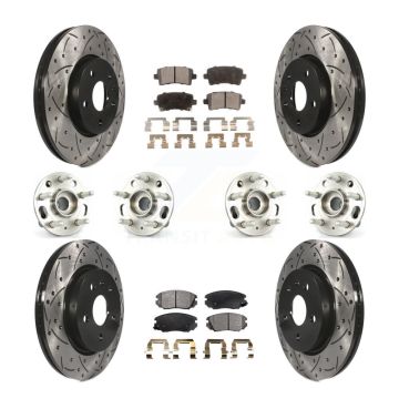 Front Rear Hub Bearing Coat Brake Rotor Pads Kit (10Pc) For Chevrolet Impala Malibu Buick KBB-110905