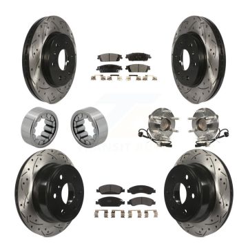 Front Rear Hub Bearing Coat Brake Rotor Pad Shoe Kit (10Pc) For GMC Sierra 1500 Chevrolet KBB-110916