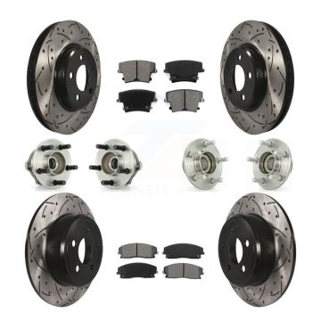 Front Rear Hub Bearing Coated Brake Rotor & Pad Kit (10Pc) For Chrysler 300 Dodge Charger KBB-110966