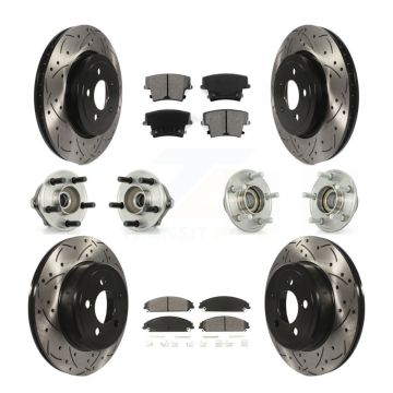 Front Rear Hub Bearing Coated Brake Rotor & Pad Kit (10Pc) For Chrysler 300 Dodge Charger KBB-110967