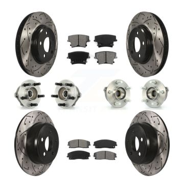 Front Rear Hub Bearing Coated Disc Brake Rotor & Pads Kit (10Pc) For Dodge Charger Magnum KBB-110969