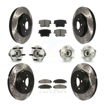 Front Rear Hub Bearing Coated Brake Rotor & Pad Kit (10Pc) For Chrysler 300 Dodge Charger KBB-110971