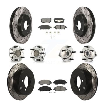 Front Rear Hub Bearing Coat Brake Rotor Pad Kit (10Pc) For Dodge Caliber SXT with Non-ABS KBB-110990