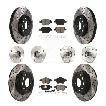Front Rear Hub Bearing Coated Disc Brake Rotors And Pads Kit (10Pc) For Volkswagen Beetle KBB-110999