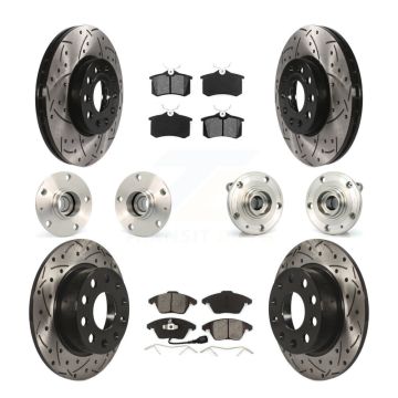 Front Rear Hub Bearing Coated Disc Brake Rotors And Pads Kit (10Pc) For Volkswagen Beetle KBB-111001