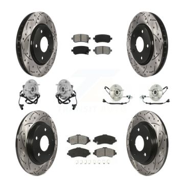 Front Rear Bearing Coat Brake Rotor Pads Kit (10Pc) For Dodge Grand Caravan Chrysler Town KBB-111009