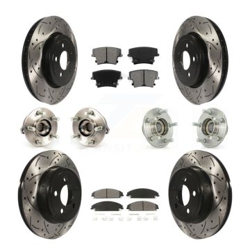Front Rear Hub Bearing Coat Brake Rotor Pads Kit (10Pc) For Chrysler 300 Dodge Challenger KBB-111012