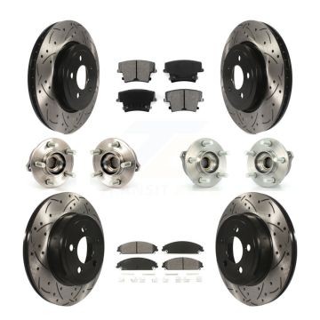 Front Rear Hub Bearing Coated Brake Rotor & Pad Kit (10Pc) For Chrysler 300 Dodge Charger KBB-111015