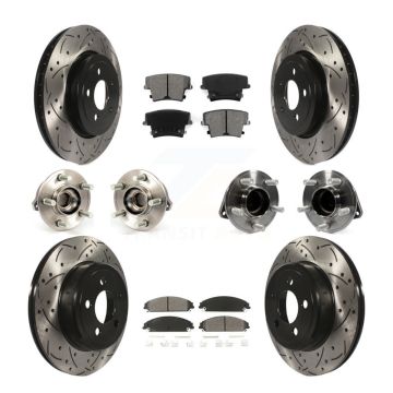 Front Rear Hub Bearing Coat Brake Rotor Pads Kit (10Pc) For Chrysler 300 Dodge Challenger KBB-111018