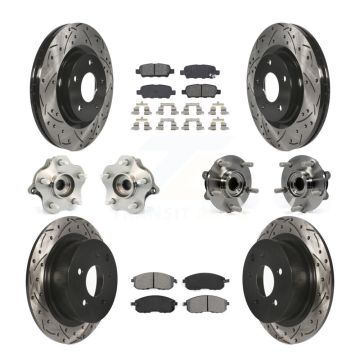 Front Rear Hub Bearings Coated Disc Brake Rotors And Pads Kit (10Pc) For Nissan Juke KBB-111026