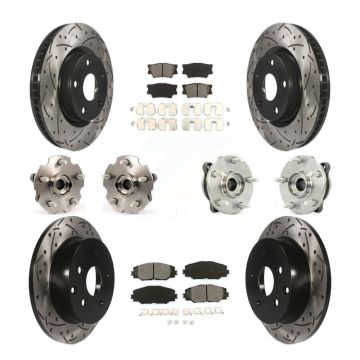Front Rear Hub Bearings Coated Disc Brake Rotors And Pads Kit (10Pc) For Toyota RAV4 KBB-111029
