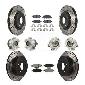 Front Rear Hub Bearing Coat Brake Rotor Pads Kit (10Pc) For Nissan Pathfinder Murano QX60 KBB-111049
