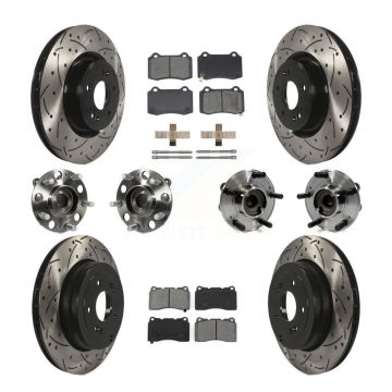 Front Rear Hub Bearing Coated Disc Brake Rotor & Pad Kit (10Pc) For Hyundai Genesis Coupe KBB-111059