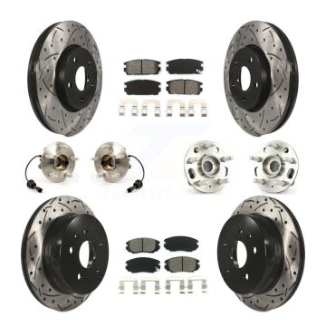 Front Rear Hub Bearing Coat Brake Rotor Pads Kit (10Pc) For Chevrolet Equinox GMC Terrain KBB-111065