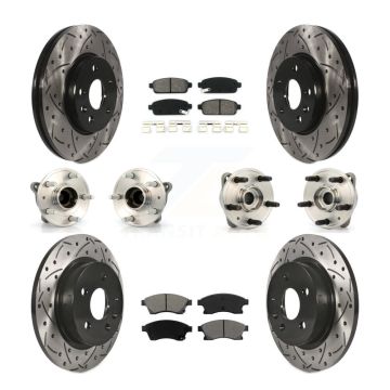 Front Rear Hub Bearing Coated Brake Rotor & Pads Kit (10Pc) For 2011-2012 Chevrolet Cruze KBB-111066