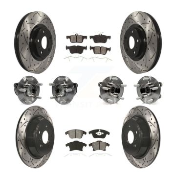 Front Rear Hub Bearing Coated Disc Brake Rotor Pad Kit (10Pc) For Ford Fusion Lincoln MKZ KBB-111074