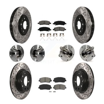 Front Rear Hub Bearing Coated Disc Brake Rotor & Pads Kit (10Pc) For 2013-2016 Dodge Dart KBB-111077