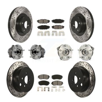 Front Rear Hub Bearing Coated Disc Brake Rotor And Pad Kit (10Pc) For Subaru XV Crosstrek KBB-111081