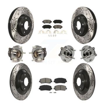 Front Rear Hub Bearing Coated Brake Rotor And Pad Kit (10Pc) For 2013-2015 Mazda CX-5 FWD KBB-111082