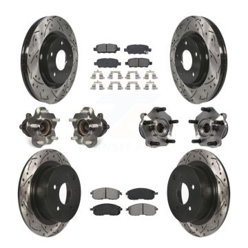 Front Rear Hub Bearing Coated Brake Rotor & Pad Kit (10Pc) For Nissan Sentra Turbocharged KBB-111087