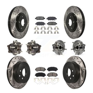 Front Rear Hub Bearing Coat Brake Rotor Pads Kit (10Pc) For Nissan Juke Nismo RS with AWD KBB-111090