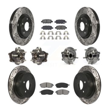 Front Rear Hub Bearings Coated Disc Brake Rotors And Pads Kit (10Pc) For Nissan Juke KBB-111091
