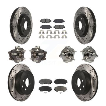 Front Rear Hub Bearing Coated Brake Rotor & Pad Kit (10Pc) For Nissan Rogue Sport Qashqai KBB-111092