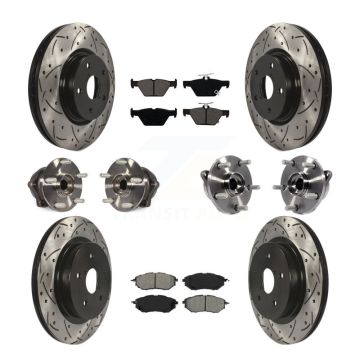 Front Rear Hub Bearing Coated Disc Brake Rotor & Pad Kit (10Pc) For Subaru Outback Legacy KBB-111094