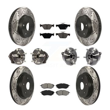 Front Rear Hub Bearing Coated Disc Brake Rotor Pad Kit (10Pc) For 2015 Subaru Legacy 2.5L KBB-111095