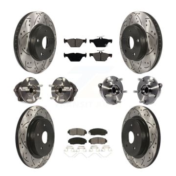 Front Rear Hub Bearing Coated Brake Rotor Pad Kit (10Pc) For 2016-2019 Subaru Legacy 2.5L KBB-111096
