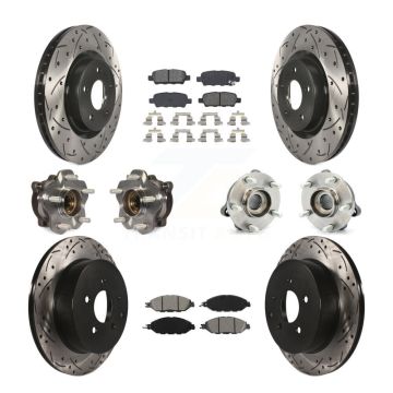 Front Rear Hub Bearing Coat Brake Rotor Pads Kit (10Pc) For Nissan Pathfinder Murano QX60 KBB-111097