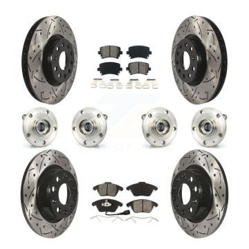 Front Rear Hub Bearing Coated Brake Rotor Pad Kit (10Pc) For Volkswagen Passat Audi CC A3 KBB-111109