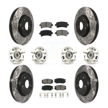 Front Rear Hub Bearing Coat Brake Rotor Pads Kit (10Pc) For Chevrolet Impala Malibu Buick KBB-111124