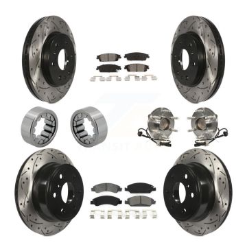 Front Rear Hub Bearing Coat Brake Rotor Pad Shoe Kit (10Pc) For GMC Sierra 1500 Chevrolet KBB-111135