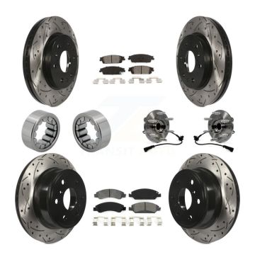 Front Rear Hub Bearing Coat Brake Rotor Pad Shoe Kit (10Pc) For GMC Sierra 1500 Chevrolet KBB-111137