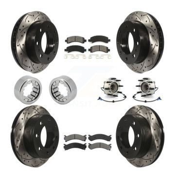 Front Rear Hub Bearing Coat Brake Rotor Pad Shoe Kit (10Pc) For GMC Savana 2500 Chevrolet KBB-111153