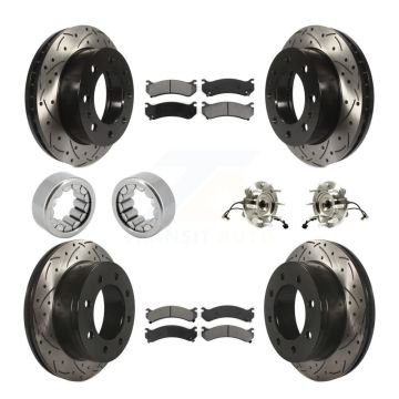 Front Rear Hub Bearing Coat Brake Rotor Pads Shoe Kit (10Pc) For Chevrolet Silverado 2500 KBB-111158