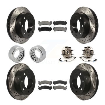 Front Rear Hub Bearing Coat Brake Rotor Pads Shoe Kit (10Pc) For Hummer H2 Chevrolet 2500 KBB-111163