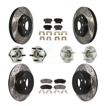 Front Rear Hub Bearing Coated Brake Rotor & Pad Kit (10Pc) For Chrysler 300 Dodge Charger KBB-111185