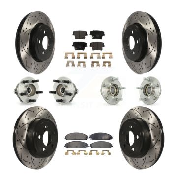 Front Rear Hub Bearing Coated Brake Rotor & Pad Kit (10Pc) For Chrysler 300 Dodge Charger KBB-111186