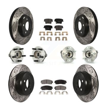 Front Rear Hub Bearing Coated Disc Brake Rotor & Pads Kit (10Pc) For Dodge Charger Magnum KBB-111188