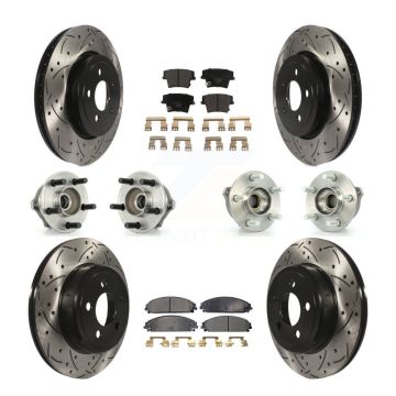 Front Rear Hub Bearing Coated Brake Rotor & Pad Kit (10Pc) For Chrysler 300 Dodge Charger KBB-111190