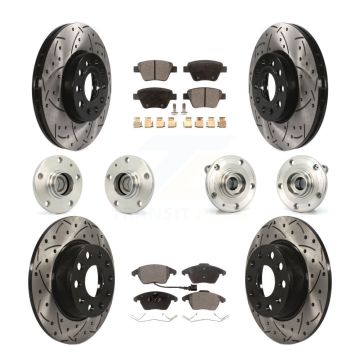 Front Rear Hub Bearing Coated Disc Brake Rotors And Pads Kit (10Pc) For Volkswagen Beetle KBB-111200