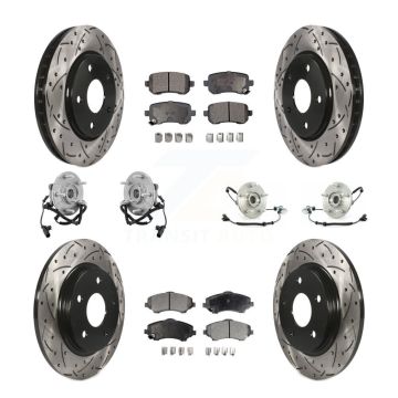 Front Rear Bearing Coat Brake Rotor Pads Kit (10Pc) For Dodge Grand Caravan Chrysler Town KBB-111228